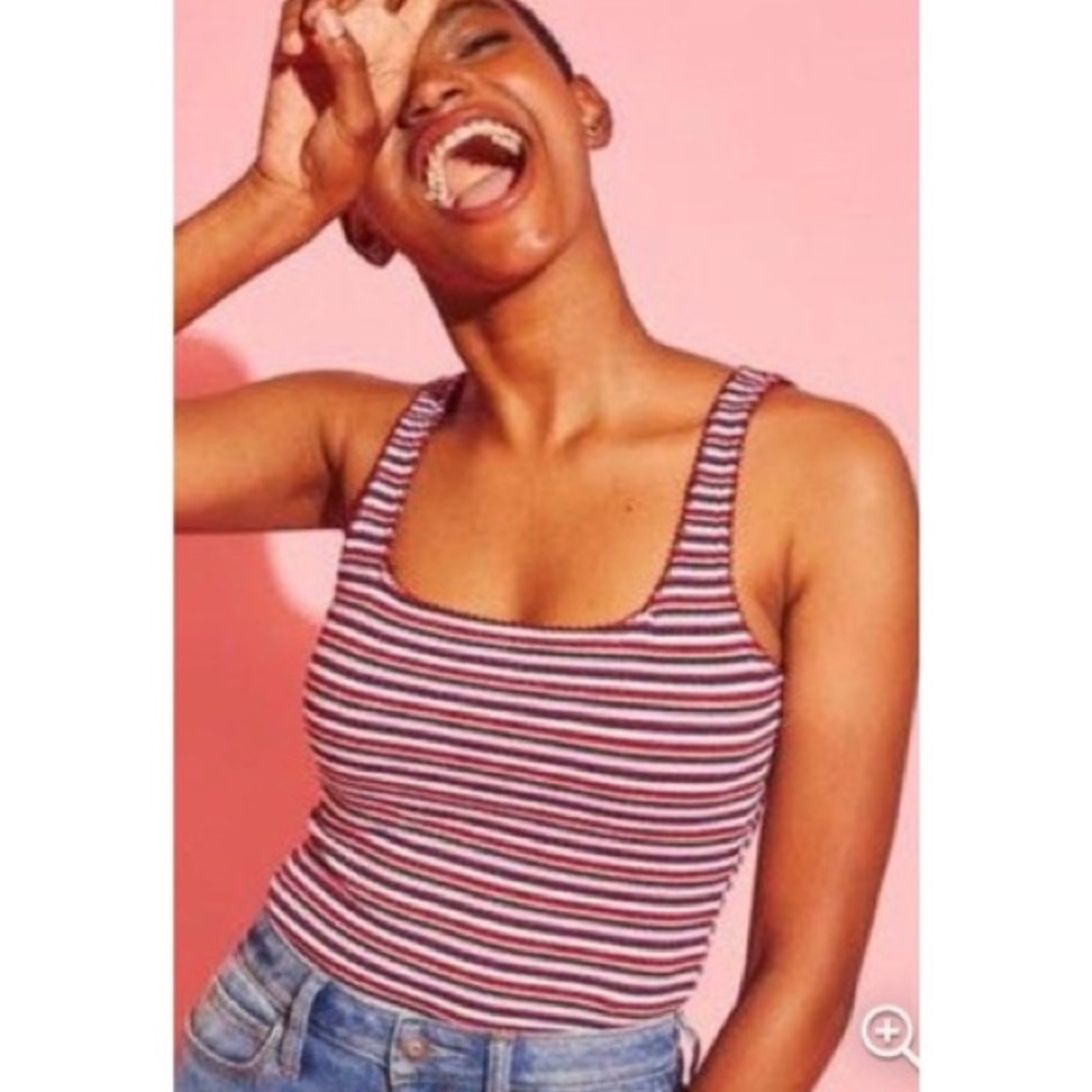 Hollister Burgundy Stripe Bodysuit sz S